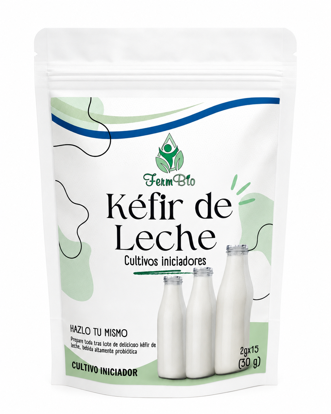 Kefir de leche cultivo iniciador en polvo 15 sobres